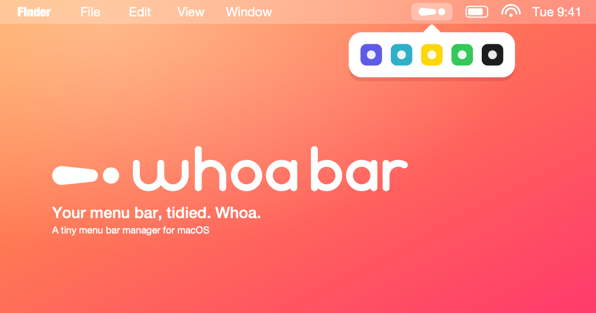 Whoa Bar : your menu bar, clean and organized.
